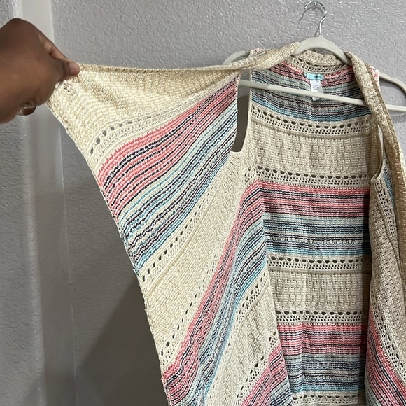 Maurices Cardigan Vest Womens L/XL MED Sweater Multicolor Striped Open Front - Picture 5 of 7